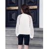 Arshiner Girls Shirts Lace Raglan Long Sleeves Crewneck Casual Soft Kids Blouse Tee Tops(White)