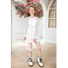 Arshiner Girls Shirts Lace Raglan Long Sleeves Crewneck Casual Soft Kids Blouse Tee Tops(White)