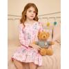 Arshiner Girls’ Sleepwear Long Sleeve Cute Nightgown Nightie Pajama Dress(A Pink/Cat)