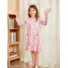 Arshiner Girls’ Sleepwear Long Sleeve Cute Nightgown Nightie Pajama Dress(A Pink/Cat)