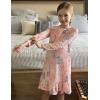 Arshiner Girls’ Sleepwear Long Sleeve Cute Nightgown Nightie Pajama Dress(A Pink/Cat)