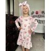 Arshiner Girls’ Sleepwear Long Sleeve Cute Nightgown Nightie Pajama Dress(Apricot Teddy)