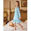 Arshiner Girls’ Sleepwear Long Sleeve Cute Nightgown Nightie Pajama Dress(Blue Ballet Girl)