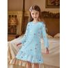Arshiner Girls’ Sleepwear Long Sleeve Cute Nightgown Nightie Pajama Dress(Blue Ballet Girl)