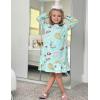 Arshiner Girls’ Sleepwear Long Sleeve Cute Nightgown Nightie Pajama Dress(Blue Green Cartoon)