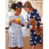 Arshiner Girls’ Sleepwear Long Sleeve Cute Nightgown Nightie Pajama Dress(Blue Starry Sky)