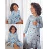 Arshiner Girls’ Sleepwear Long Sleeve Cute Nightgown Nightie Pajama Dress(Blue Starry Sky)