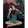 Arshiner Girls’ Sleepwear Long Sleeve Cute Nightgown Nightie Pajama Dress(Green Christmas)