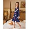 Arshiner Girls’ Sleepwear Long Sleeve Cute Nightgown Nightie Pajama Dress(Navy Blue Rainbow Horses)
