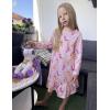 Arshiner Girls’ Sleepwear Long Sleeve Cute Nightgown Nightie Pajama Dress(Pink Boots)