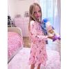 Arshiner Girls’ Sleepwear Long Sleeve Cute Nightgown Nightie Pajama Dress(Pink Boots)