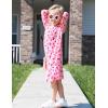 Arshiner Girls’ Sleepwear Long Sleeve Cute Nightgown Nightie Pajama Dress(Pink Cherry)