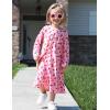 Arshiner Girls’ Sleepwear Long Sleeve Cute Nightgown Nightie Pajama Dress(Pink Cherry)