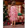 Arshiner Girls’ Sleepwear Long Sleeve Cute Nightgown Nightie Pajama Dress(Pink Christmas)
