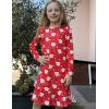 Arshiner Girls’ Sleepwear Long Sleeve Cute Nightgown Nightie Pajama Dress(Red Christmas)