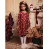 Arshiner Girls’ Sleepwear Long Sleeve Cute Nightgown Nightie Pajama Dress(Red Christmas Teddy)