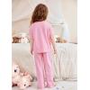 Arshiner Girls’ Sleepwear Short Sleeve Long Pants Pajamas Sets Soft Loungwear for Kids(Pink)