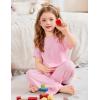 Arshiner Girls’ Sleepwear Short Sleeve Long Pants Pajamas Sets Soft Loungwear for Kids(Pink)