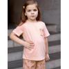 Arshiner Girls’ Sleepwear Short Sleeve Long Pants Pajamas Sets Soft Loungwear for Kids(Pink Dog)