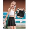 Arshiner Girl’s Sport Skirts with Shorts Athletic Pleated Skort Colorful Performance Skorts(Black)