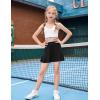 Arshiner Girl’s Sport Skirts with Shorts Athletic Pleated Skort Colorful Performance Skorts(Black)