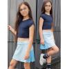 Arshiner Girl’s Sport Skirts with Shorts Athletic Pleated Skort Colorful Performance Skorts(Light Blue)