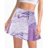 Arshiner Girl’s Sport Skirts with Shorts Athletic Pleated Skort Colorful Performance Skorts(Purple Marble)