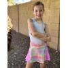 Arshiner Girl’s Sport Skirts with Shorts Athletic Pleated Skort Colorful Performance Skorts(Rainbow Pink Leopard)