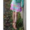 Arshiner Girl’s Sport Skirts with Shorts Athletic Pleated Skort Colorful Performance Skorts(Rainbow Pink Leopard)