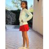 Arshiner Girl’s Sport Skirts with Shorts Athletic Pleated Skort Colorful Performance Skorts(Red)