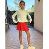 Arshiner Girl’s Sport Skirts with Shorts Athletic Pleated Skort Colorful Performance Skorts(Red)