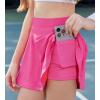 Arshiner Girl’s Sport Skirts with Shorts Athletic Pleated Skort Colorful Performance Skorts(Rose Red)