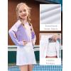 Arshiner Girl’s Sport Skirts with Shorts Athletic Pleated Skort Colorful Performance Skorts(White)