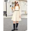 Arshiner Girls Sweater Dress Fall Winter Puff Long Sleeve Knit Pullover Formal Dresses with Pockets 6-14Y(Beige)
