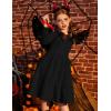 Arshiner Girls Sweater Dress Fall Winter Puff Long Sleeve Knit Pullover Formal Dresses with Pockets 6-14Y(Black)