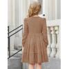 Arshiner Girls Sweater Dress Fall Winter Puff Long Sleeve Knit Pullover Formal Dresses with Pockets 6-14Y(Brown)