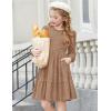 Arshiner Girls Sweater Dress Fall Winter Puff Long Sleeve Knit Pullover Formal Dresses with Pockets 6-14Y(Brown)