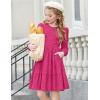 Arshiner Girls Sweater Dress Fall Winter Puff Long Sleeve Knit Pullover Formal Dresses with Pockets 6-14Y(Hot Pink)