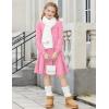 Arshiner Girls Sweater Dress Fall Winter Puff Long Sleeve Knit Pullover Formal Dresses with Pockets 6-14Y(Peach Pink)
