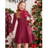Arshiner Girls Sweater Dress Fall Winter Puff Long Sleeve Knit Pullover Formal Dresses with Pockets 6-14Y(Red)