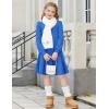 Arshiner Girls Sweater Dress Fall Winter Puff Long Sleeve Knit Pullover Formal Dresses with Pockets 6-14Y(Sky Blue)