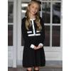 Arshiner Girls Sweater Dress Long Sleeve Button Knit Fall Winter Pullover Dresses for Kids 5-12 Years(Black-white)