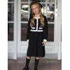 Arshiner Girls Sweater Dress Long Sleeve Button Knit Fall Winter Pullover Dresses for Kids 5-12 Years(Black-white)
