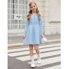 Arshiner Girls Sweater Dress Long Sleeve Button Knit Fall Winter Pullover Dresses for Kids 5-12 Years(Blue)