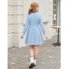 Arshiner Girls Sweater Dress Long Sleeve Button Knit Fall Winter Pullover Dresses for Kids 5-12 Years(Blue)