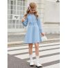 Arshiner Girls Sweater Dress Long Sleeve Button Knit Fall Winter Pullover Dresses for Kids 5-12 Years(Blue)