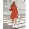 Arshiner Girls Sweater Dress Long Sleeve Button Knit Fall Winter Pullover Dresses for Kids 5-12 Years(Brown)