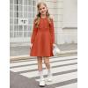 Arshiner Girls Sweater Dress Long Sleeve Button Knit Fall Winter Pullover Dresses for Kids 5-12 Years(Brown)