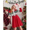 Arshiner Girls Sweater Dress Long Sleeve Button Knit Fall Winter Pullover Dresses for Kids 5-12 Years(Christmas Red)