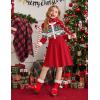 Arshiner Girls Sweater Dress Long Sleeve Button Knit Fall Winter Pullover Dresses for Kids 5-12 Years(Christmas Red)